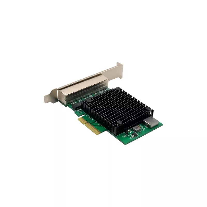 Placa de rede Quad Gigabit InLine, 4x RJ45 2,5 Gbit/s, PCIe x4, incl. chapa LP
