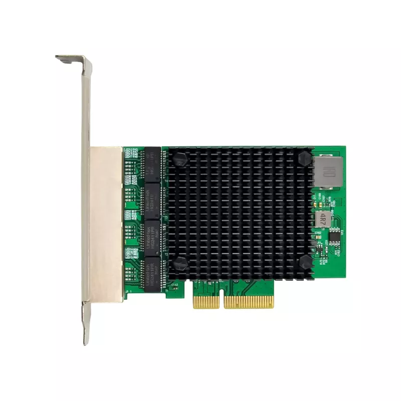 Placa de rede Quad Gigabit InLine, 4x RJ45 2,5 Gbit/s, PCIe x4, incl. chapa LP