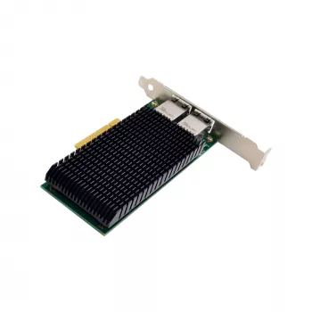 Placa de rede Dual 10-Gigabit InLine, 2x RJ45 10Gb/s, PCIe x8, incl. suporte LP