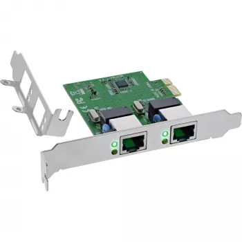 Placa de rede InLine 51128K Dual Gigabit 2x RJ45 PCIe x1