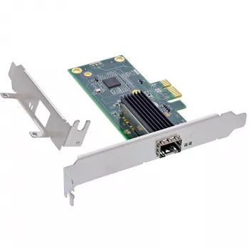Placa de rede Gigabit InLine, 1x SFP, PCIe x1, incl. chapa low-profile