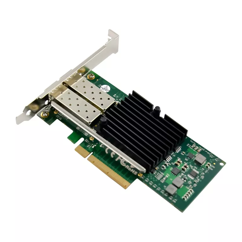 Placa de rede Dual 10 Gigabit InLine, 2x SFP+, PCIe x8, incl. chapa LP
