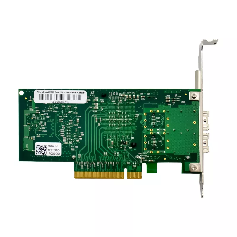 Placa de rede Dual 10 Gigabit InLine, 2x SFP+, PCIe x8, incl. chapa LP
