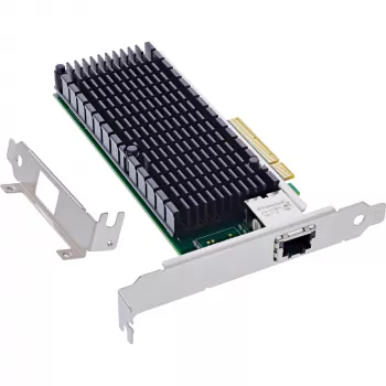 Placa de rede 10-Gigabit InLine, 1x RJ45 10Gb/s, PCIe x8, incl. chapa LP