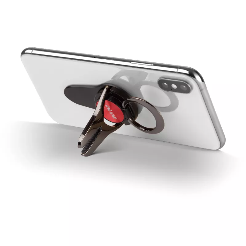 Suporte de automóvel 3-em-1 para smartphone InLine, suporte, anel para dedo, vermelho