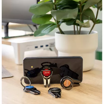 Suporte de automóvel 3-em-1 para smartphone InLine, suporte, anel para dedo, preto