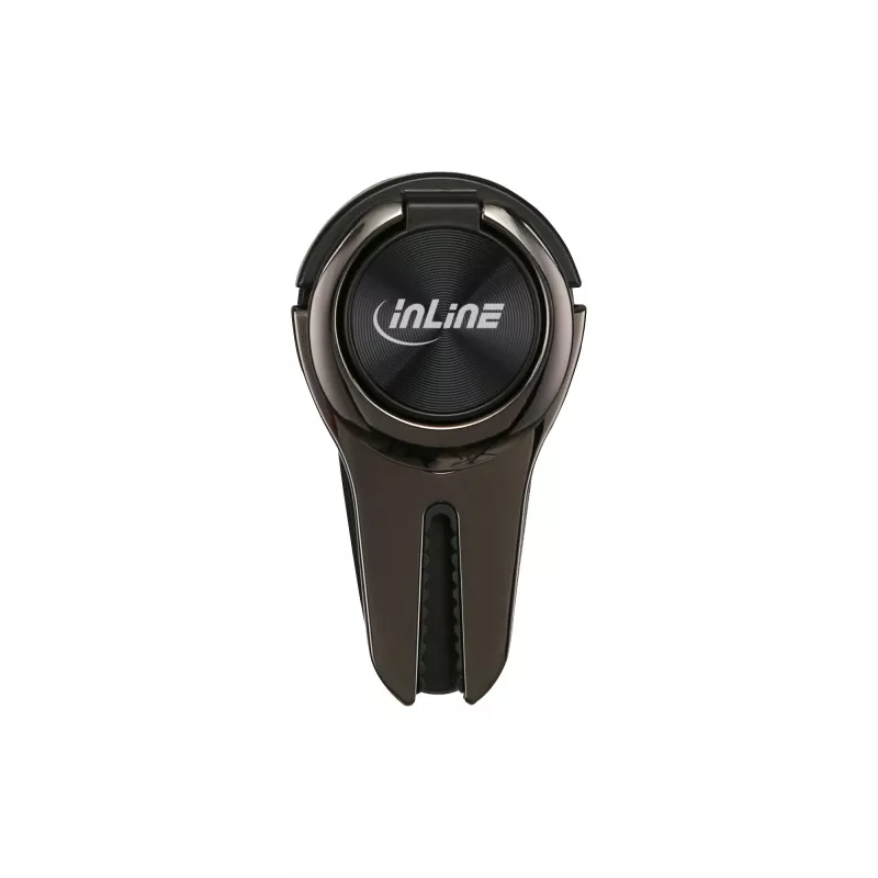 Suporte de automóvel 3-em-1 para smartphone InLine, suporte, anel para dedo, preto