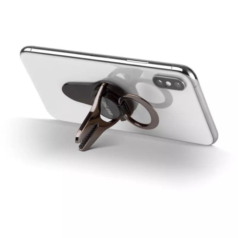 Suporte de automóvel 3-em-1 para smartphone InLine, suporte, anel para dedo, preto