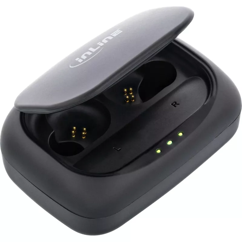 InLine PURE Air TWS, auscultadores in-ear Bluetooth com estojo Qi e powerbank