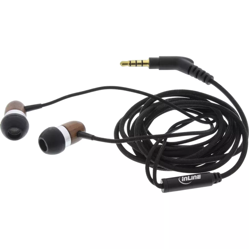 Auscultadores InLine woodin-ear headset in-ear