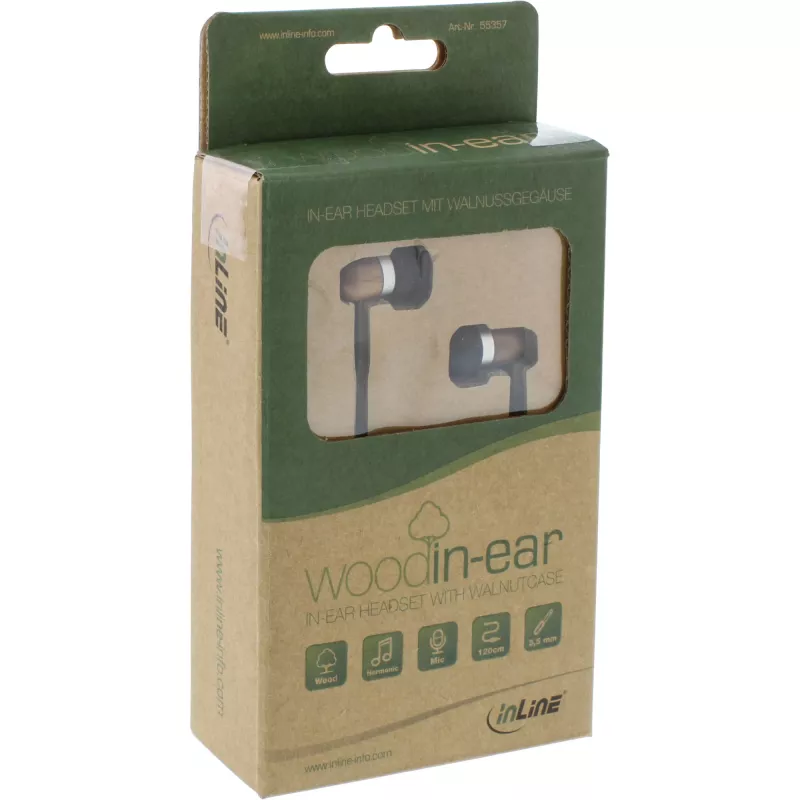 Auscultadores InLine woodin-ear headset in-ear