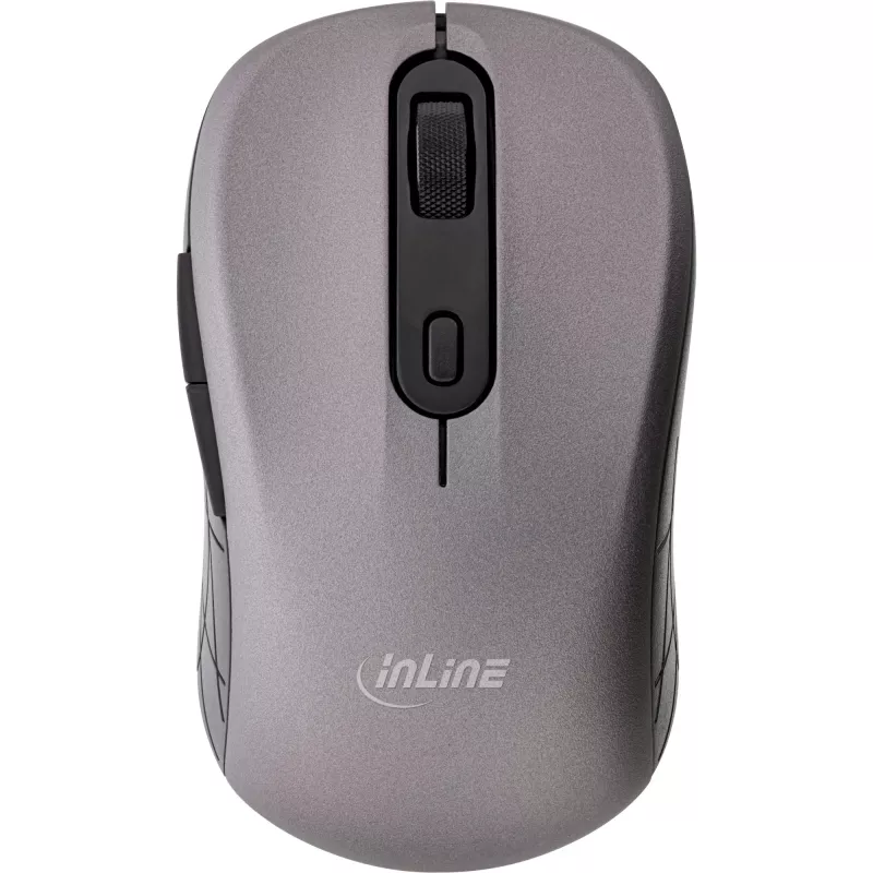 Rato InLine 3-em-1, Bluetooth + 2x 2,4 GHz, 5 botões, ótico, cinzento/preto