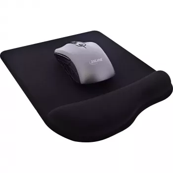 Tapete de rato InLine, apoio de pulso em gel, 235x185x25mm, preto