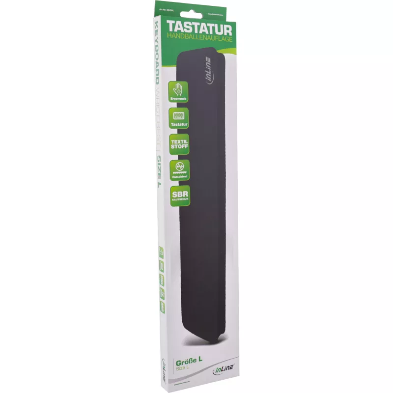 Apoio de pulso InLine para teclado L 440x95x18mm preto