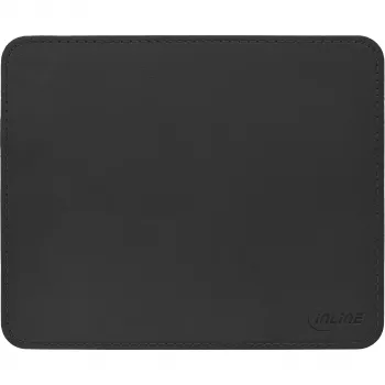 Tapete de rato InLine Premium pele PU preto, 255x220x3mm