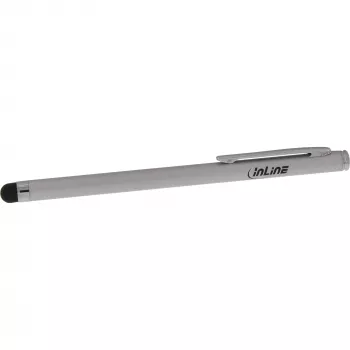 Stylus InLine, caneta para ecrãs táteis de smartphone e tablet, prateado