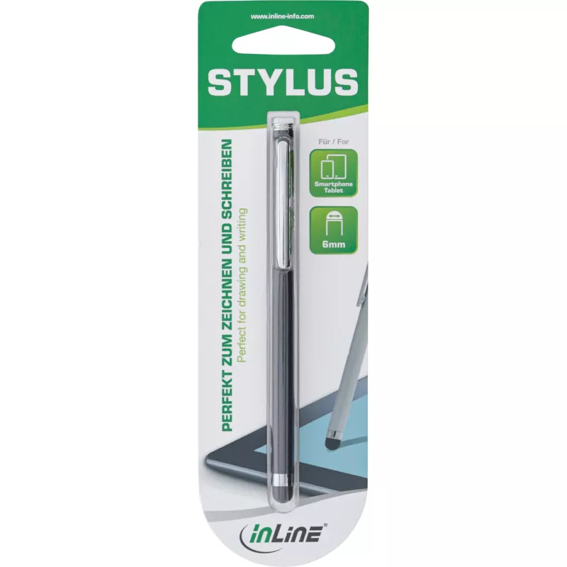 Caneta stylus InLine 55467S para ecrãs táteis preto