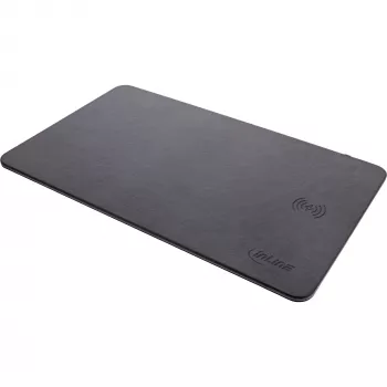 Tapete de rato InLine, carregamento sem fios, 370x225x7mm, preto