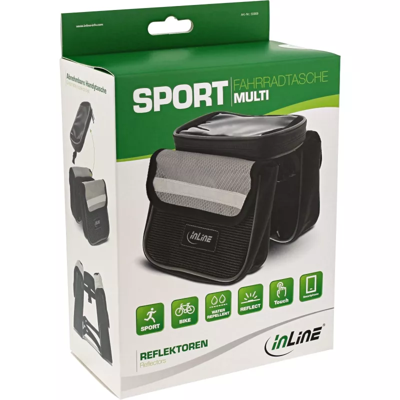 Saco de bicicleta multifunções InLine sport, preto