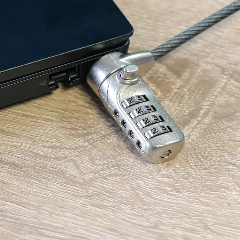 Cadeado de segurança para portátil InLine com combinação numérica 4,4 mm x 2 m