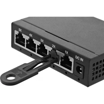 Bloqueador de porta RJ45 InLine, conjunto inicial com 10 bloqueadores e chave, preto
