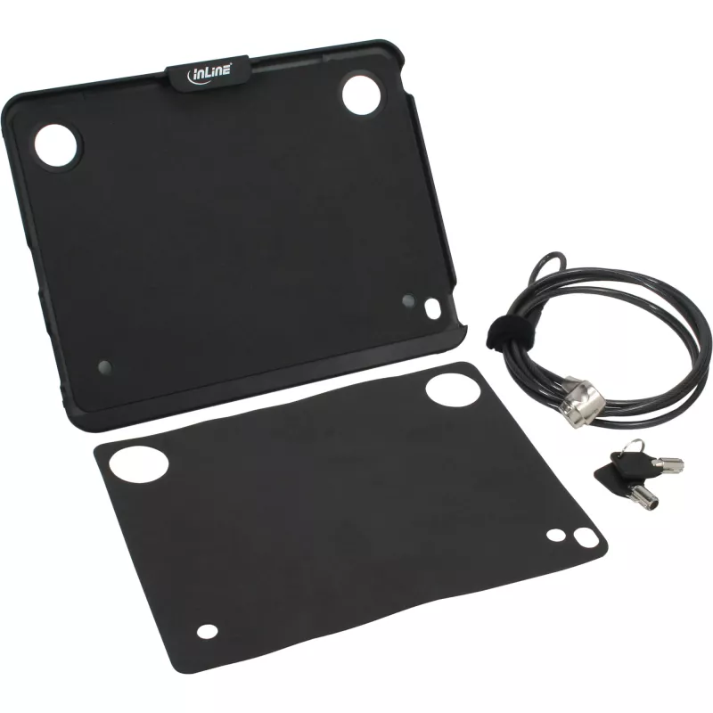 Suporte com estojo de segurança para iPad InLine com cadeado de segurança e chave 2 m