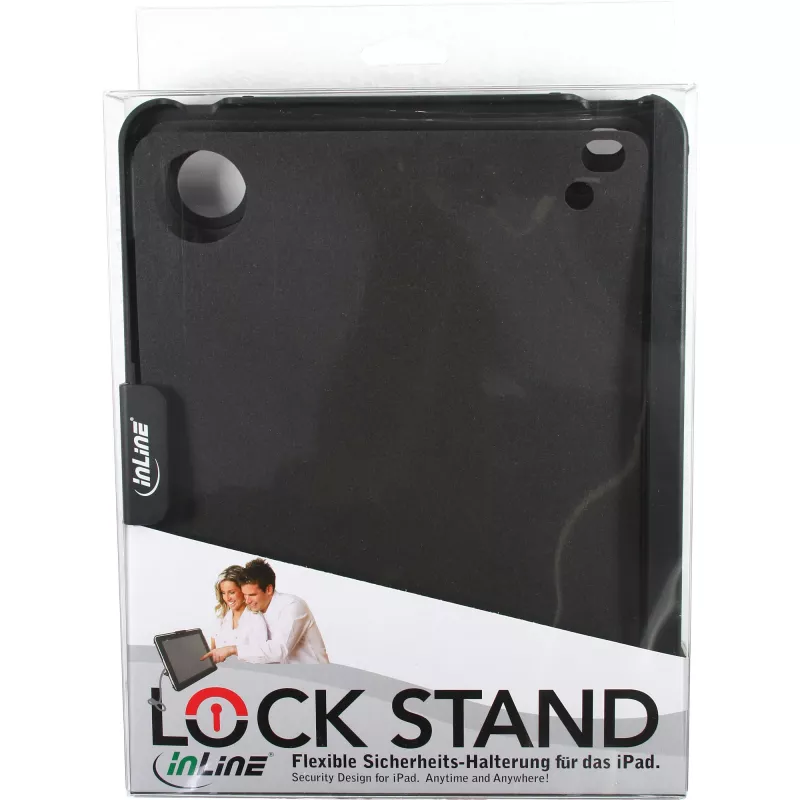 Suporte com estojo de segurança para iPad InLine com cadeado de segurança e chave 2 m