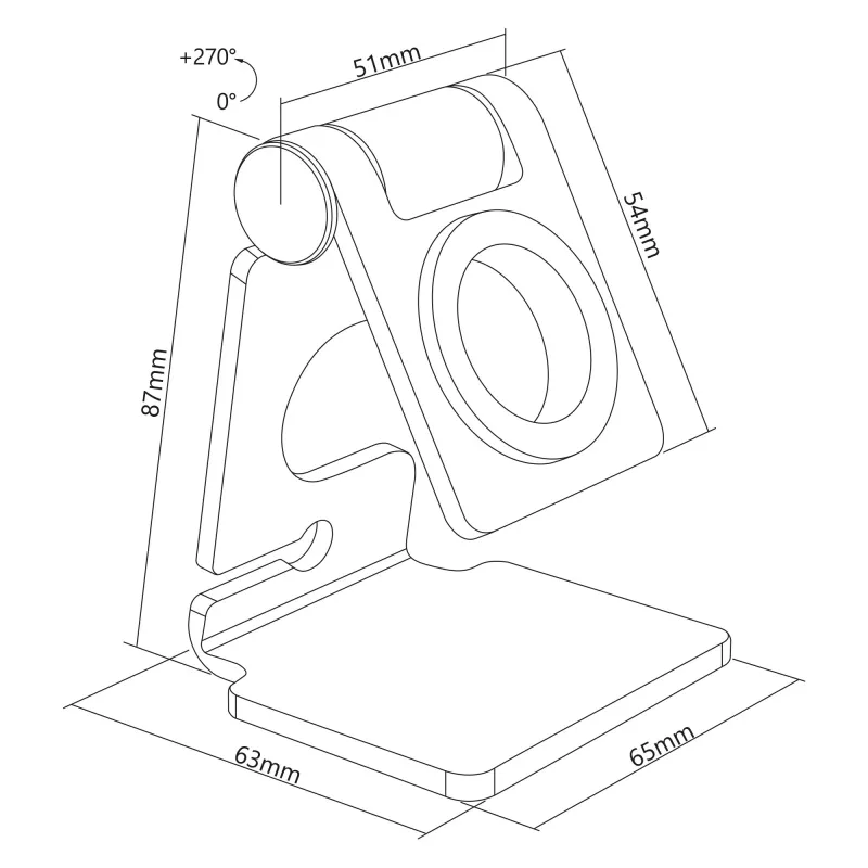 Suporte InLine em alumínio para Apple Watch prateado