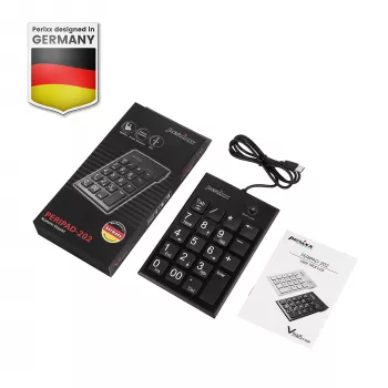 Perixx PERIPAD-202C teclado numérico USB-C com hub 2x USB-A preto (57161I)