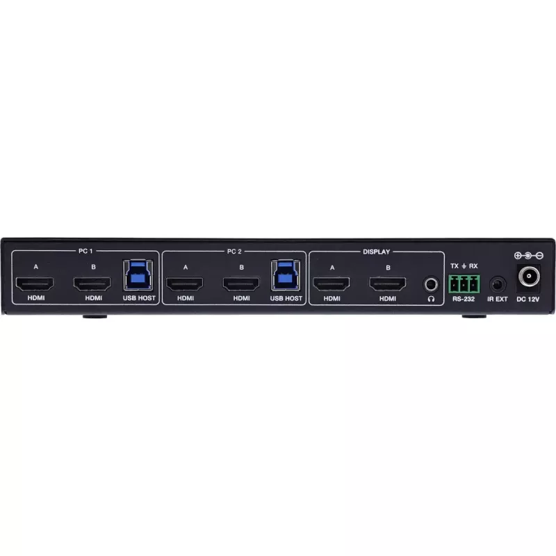 InLine 57885F Comutador KVM, de 2 vias, HDMI, 4K60Hz, monitor duplo