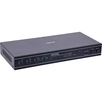 InLine 57885F Comutador KVM, de 2 vias, HDMI, 4K60Hz, monitor duplo