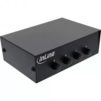 Comutador série manual InLine 4 portas RS232 Sub-D 9 pinos com fios