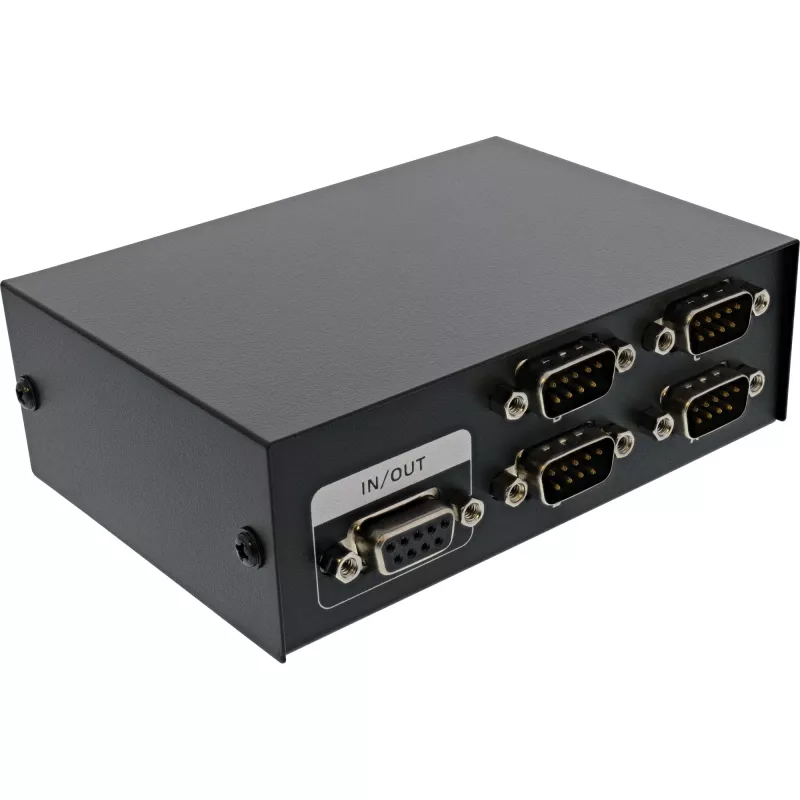 Comutador série manual InLine 4 portas RS232 Sub-D 9 pinos com fios