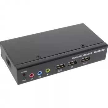 Extensor KVM DVI USB InLine sobre cabo TP com áudio até 50 m