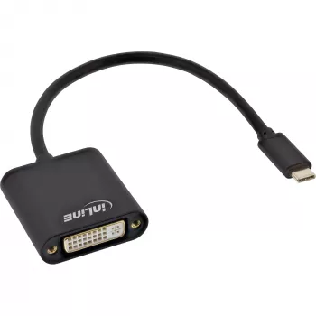 Conversor de vídeo USB InLine 64103B ficha USB-C para conector fêmea DVI