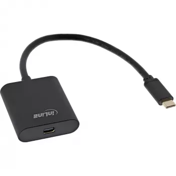 Conversor de vídeo USB InLine, ficha USB-C para Mini-DisplayPort, 4K/60Hz, preto