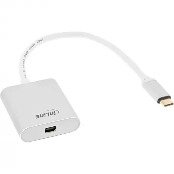 Adaptador de vídeo USB InLine 64105S ficha USB-C para Mini DisplayPort 4K 60Hz prateado