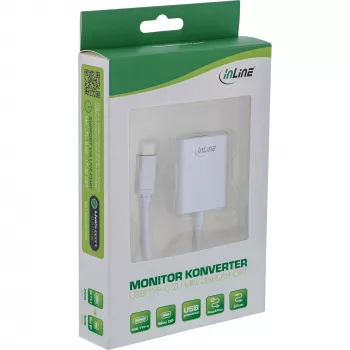 Adaptador de vídeo USB InLine 64105S ficha USB-C para Mini DisplayPort 4K 60Hz prateado
