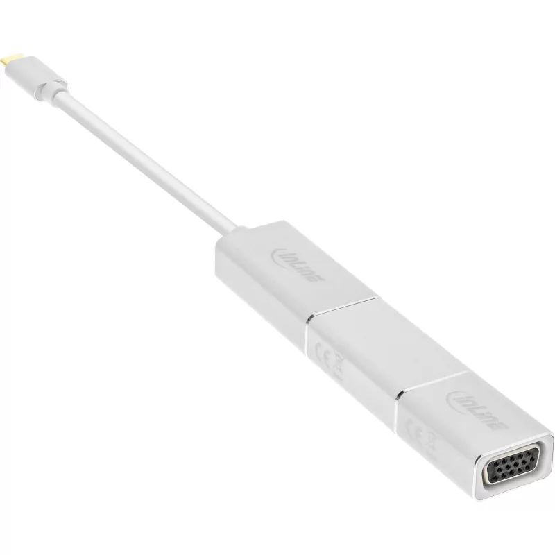 Conjunto de conversores de vídeo USB InLine 6-em-1, 4K/60Hz prateado