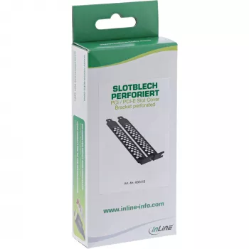 Conjunto de chapas para slots PCI / PCI-E InLine, perfurado, 2 unid., preto