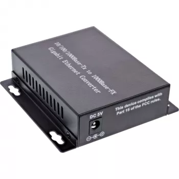 Conversor de rede InLine 10/100/1000Mb/s TP para FO (SC Duplex), MM, 550m