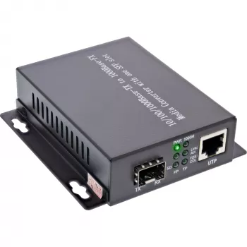 Conversor de mídia de rede InLine 10/100/1000Mb/s TP para SFP FO, MM, 550m