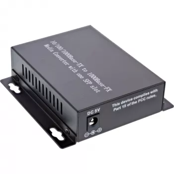 Conversor de mídia de rede InLine 10/100/1000Mb/s TP para SFP FO, MM, 550m
