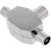 Distribuidor em T de antena InLine para TV 1x conector fêmea coaxial para 2x ficha coaxial 69914