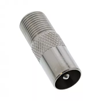 Adaptador coaxial IEC ficha macho antena para conector fêmea F InLine 69915D