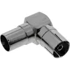 Adaptador coaxial de antena InLine IEC ficha macho para conector fêmea em ângulo metal 69915M
