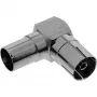Adaptador coaxial de antena InLine IEC ficha macho para conector fêmea em ângulo metal 69915M