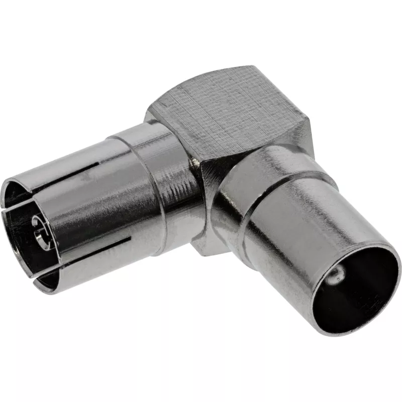 Adaptador coaxial de antena InLine IEC ficha macho para conector fêmea em ângulo metal 69915M