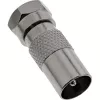 Adaptador coaxial InLine ficha F SAT para ficha IEC antena
