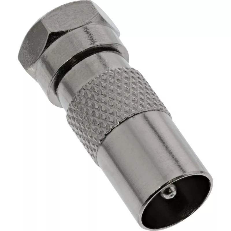 Adaptador coaxial InLine ficha F SAT para ficha IEC antena